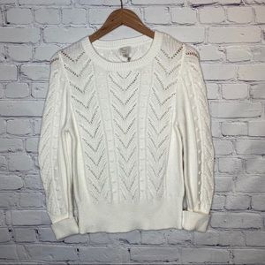 A New Day White Pointelle Sweater